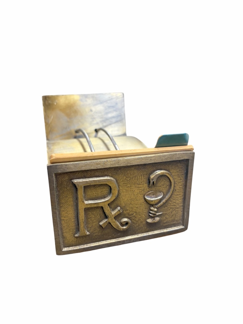 Rare Vintage Brass-Tone Rx Apothecary Rolodex